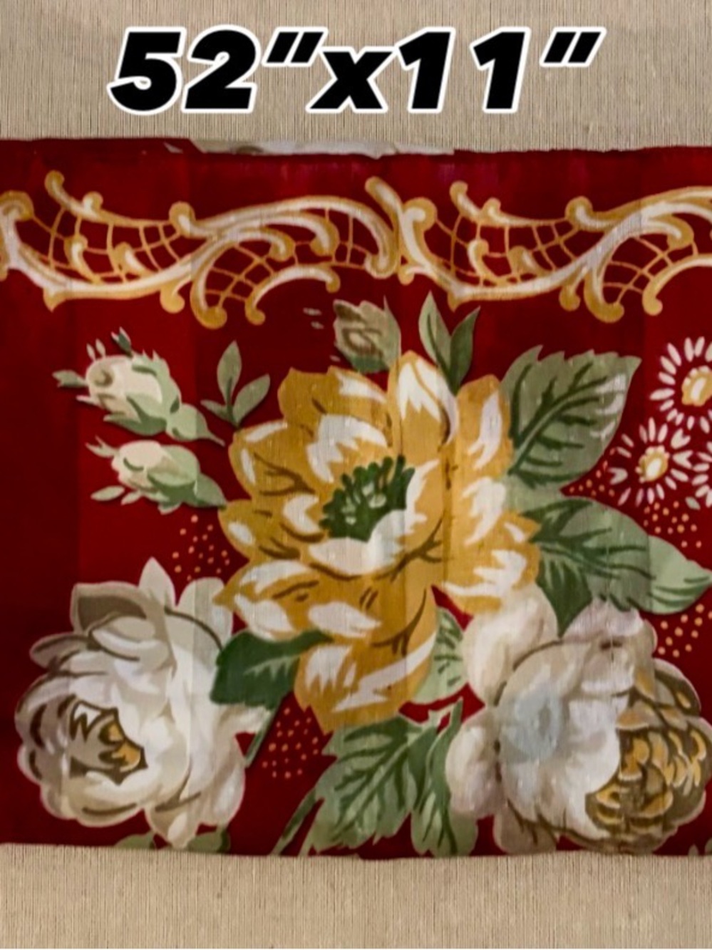 Beautiful Vintage Red Floral Pattern Scarf